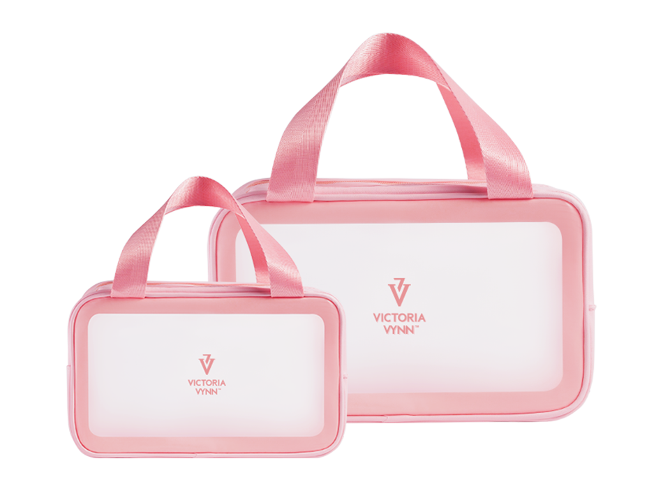 COSMETIC BAGS, TWO-PACK, różowa - VICTORIA VYNN