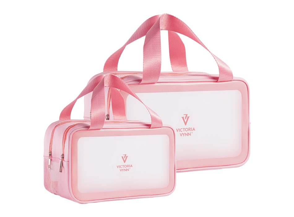 COSMETIC BAGS, TWO-PACK, różowa - VICTORIA VYNN